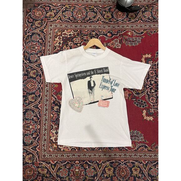 Vintage Bruce Springsteen Tunnel Of Love Tour ‘88 White T Shirt Size M - Picture 7 of 9